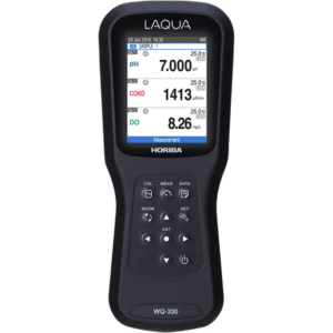 medidor multiparamétrico LAQUA WQ-330, medidor de pH portátil, medidor ORP profesional, equipo para medir conductividad, medidor TDS portátil, medidor de salinidad digital, termómetro con compensación automática, medidor con calibración automática, dispositivo con pantalla LCD retroiluminada, equipo IP67 resistente al agua y polvo, equipo de laboratorio portátil, sistema de adquisición de datos USB, equipo para monitoreo ambiental, medidor para acuicultura y piscicultura, equipo para control de procesos industriales, medidor portátil para control de calidad en alimentos, instrumento de investigación para laboratorios, herramienta educativa de análisis de agua, medidor con memoria de 1000 datos, medidor con apagado automático configurable, electrodo multiparamétrico modelo 9382-10D, equipo con rango amplio de pH, equipo con alta precisión ±0.01 pH, exactitud en ORP ±1 mV, conductividad de hasta 200 mS/cm, TDS hasta 100 g/L, salinidad hasta 100 ppt, temperatura de -30 a 130 °C, calibración multipunto para pH y conductividad, diseño compacto y ligero para campo, medidor con interfaz USB para PC, kit completo con soluciones estándar, equipo con batería de larga duración 500 horas, medidor con correa y maletín de transporte, herramienta para análisis rápido y preciso, kit portátil para análisis de calidad del agua.