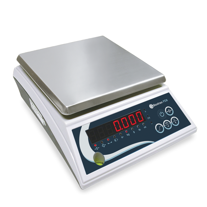 Imagen 1 Balanza PD Baxtran, balanza electrónica PD Baxtran, balanza compacta y portátil, báscula portátil para comercio e industria, pantalla LED retroiluminada, pantalla LCD retroiluminada, plato de acero inoxidable, estructura ABS ligera y resistente, protección IP44 contra polvo y salpicaduras, batería recargable 6V/4Ah, alimentación AC/DC 230Vac 50Hz, unidades kg g lb, funciones Cero y Tara, función Acumulación M+ y Cuenta piezas, capacidad 3kg 6kg 15kg 30kg, resolución 0.5g 1g 2g 5g, exactitud 1/3000, dimensiones plato 210x280mm, dimensiones balanza 280x300x105mm, peso neto 3.2 kg, interfaz RS232 opcional, calibración externa, temperatura de trabajo -10ºC a +40ºC, humedad de trabajo ≤85% HR, ideal para comercios y tiendas, ideal para almacenes y logística, control de inventario y verificación de peso, fácil de limpiar y mantener