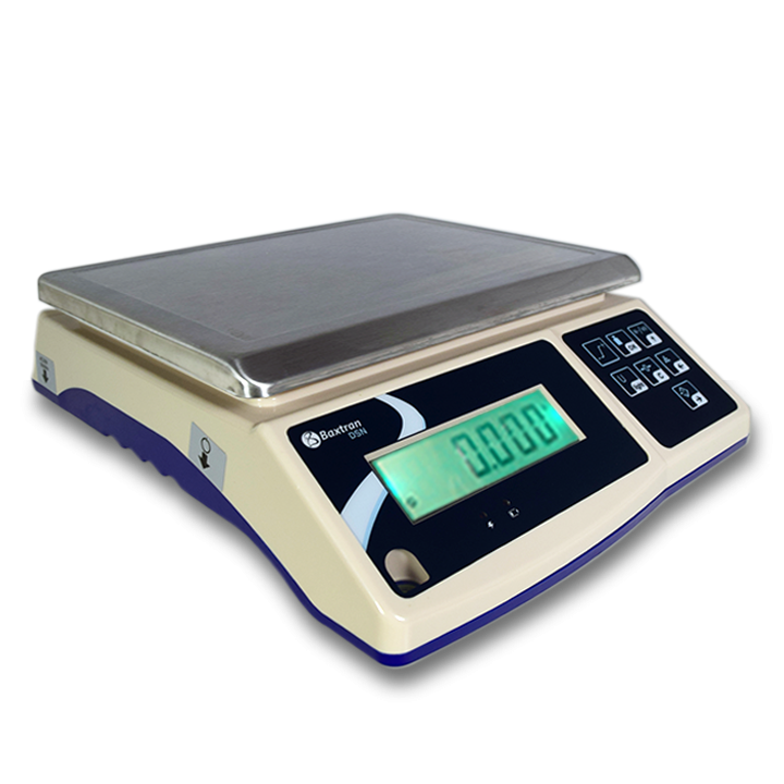 Balanza DSN Baxtran, balanza industrial compacta, display LCD retroiluminado doble, 6 dígitos 24 mm, plato acero inoxidable 215x255 mm, plato inoxidable fácil limpieza, función límites con alarma visual y sonora, alarma de sobrepeso, cuenta piezas para inventarios, conteo rápido de piezas, 4 niveles auto hold, filtro digital para estabilidad, unidades kg g lb oz pcs, multirango capacidades 3kg 6kg 15kg 30kg, precisión 0.1g 0.2g 0.5g 1g, estructura ABS resistente, portátil con batería recargable 6V/4Ah, batería duración 90 horas, tiempo de carga 4 horas, alimentación AC/DC 100-240Vac, interfaz RS232 opcional, peso neto 3.3 kg, dimensiones equipo 215x310x105 mm, temperatura trabajo -10°C a +40°C, uso en industria ligera y almacenes, control de calidad y empaquetado, verificación de peso en líneas de producción, uso en laboratorios y talleres, preparación de pedidos e inventarios, diseño robusto y duradero, alta precisión en pesaje, mediciones estables y confiables, fácil mantenimiento e higiene, incluye adaptador AC/DC, incluye plato acero inoxidable