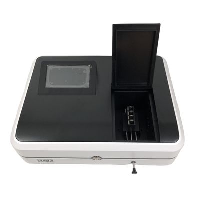 Espectrofotómetro UV-Vis UVS-2700, Espectrofotómetro 190-1100 nm, Rango UV y visible 190-1100 nm, Ancho de banda 2 nm alta resolución, Pantalla táctil LCD color 7 pulgadas, Sistema óptico haz único rejilla 1200 líneas/mm, Repetibilidad longitud de onda 0.2 nm, Precisión longitud de onda ±0.3 nm, Precisión fotométrica ±0.3%T, Repetibilidad fotométrica 0.2%T, Detector fotodiodo de silicio alta sensibilidad, Fuentes de luz deuterio y tungsteno de larga duración, Modos: básico cuantitativo cinético multicomponentes, Modo ADN/Proteínas y prueba de utilidad, Escaneo de longitud de onda para picos de absorción, Estabilidad ±0.001 A/h @500 nm, Ruido ≤0.0005 Abs (500 nm), Luz parásita ≤0.05%T @220/360 nm, Rango fotométrico 0-200%T -0.3-3.0A, Conectividad USB A USB B RS232 para PC, Almacenamiento 5000 resultados 500 curvas 1000 métodos, Diseño compacto y robusto para laboratorio, Ideal para control de calidad farmacéutico alimentario y químico, Uso en investigación académica e I+D, Aplicaciones educativas y demostraciones espectroscópicas, Análisis cuantitativo de concentraciones, Estudios cinéticos enzimáticos y químicos, Determinación de pureza y concentración de ADN y proteínas, Incluye cubetas de cuarzo y vidrio de 1 cm, Accesorios: cable de alimentación manual cubierta antipolvo, Impresora opcional, Alimentación AC220V/50Hz o AC110V/60Hz, Dimensiones 490×390×230 mm peso 14 kg, Mantenimiento sencillo prolonga vida útil de lámparas, Resultados precisos y estables para fiabilidad de datos, Garantía 1 año soporte técnico